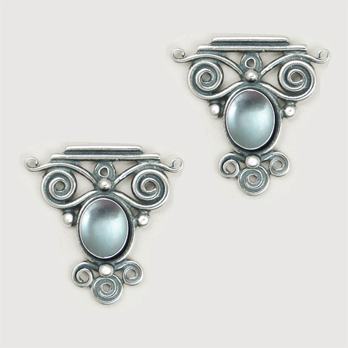 Sterling Silver And Blue Topaz Drop Dangle Earrings With an Art Deco Inspired Style